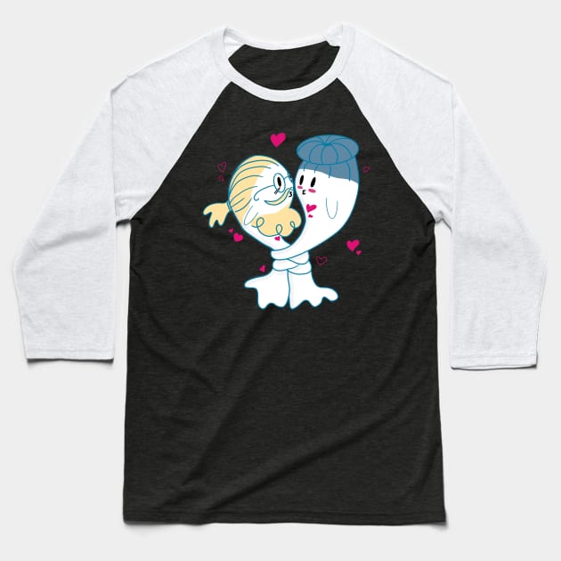 Little Ghost Entwined Baseball T-Shirt by nathalieaynie